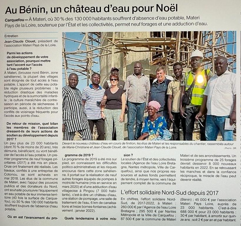 OF 23 12 2021 Au Benin un chateau deau pour Noel